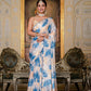 Jyoti Fashion Women's Blue Chinon Digital Print with Mirror Saree with Blouse | Swadesiicart