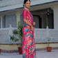 Jyoti Fashion Women's Rani Pink Chinon Digital Print with Mirror Saree with Blouse | Swadesiicart