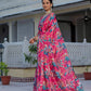 Jyoti Fashion Women's Rani Pink Chinon Digital Print with Mirror Saree with Blouse | Swadesiicart