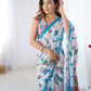 Jyoti Fashion Women's Multicolor Chinon Digital Printed Designer Saree with Blouse - Swadesiicart