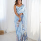 Jyoti Fashion Women's Sky Blue Chinon Digital Printed Designer Saree with Blouse - Swadesiicart