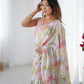 Jyoti Fashion Women's Multicolor Chinon Digital Printed Designer Saree with Blouse - Swadesiicart