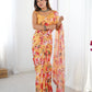 Jyoti Fashion Women's Yellow Chinon Digital Printed Designer Saree with Blouse - Swadesiicart
