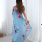 Jyoti Fashion Women's Sky Blue Chinon Digital Printed Designer Saree with Blouse - Swadesiicart