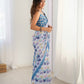 Jyoti Fashion Women's Blue Chinon Digital Printed Designer Saree with Blouse - Swadesiicart