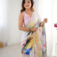 Jyoti Fashion Women's Multicolor Chinon Digital Printed Designer Saree with Blouse - Swadesiicart