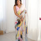 Jyoti Fashion Women's Multicolor Chinon Digital Printed Designer Saree with Blouse - Swadesiicart