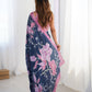 Jyoti Fashion Women's Navy Blue Chinon Digital Printed Designer Saree with Blouse - Swadesiicart