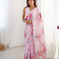 Jyoti Fashion Women's Baby Pink Chinon Digital Printed Designer Saree with Blouse - Swadesiicart