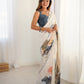 Jyoti Fashion Women's Off White Chinon Digital Printed Designer Saree with Blouse - Swadesiicart