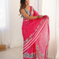 Jyoti Fashion Women's Pink Chinon Digital Printed Designer Saree with Blouse - Swadesiicart