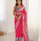 Jyoti Fashion Women's Pink Chinon Digital Printed Designer Saree with Blouse - Swadesiicart