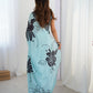 Jyoti Fashion Women's Sea Green Chinon Digital Printed Designer Saree with Blouse - Swadesiicart