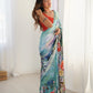 Jyoti Fashion Women's Multicolor Chinon Digital Printed Designer Saree with Blouse - Swadesiicart