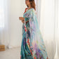 Jyoti Fashion Women's Multicolor Chinon Digital Printed Designer Saree with Blouse - Swadesiicart
