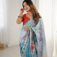 Jyoti Fashion Women's Multicolor Chinon Digital Printed Designer Saree with Blouse - Swadesiicart