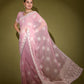 Jyoti Fashion Women's Purple Lakhnavi Thread work Georgette Saree with Blouse | Swadesiicart