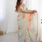 Jyoti Fashion Women's Pista Green Chinon Digital Printed Designer Saree with Blouse - Swadesiicart