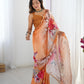 Jyoti Fashion Women's Multicolor Chinon Digital Printed Designer Saree with Blouse - Swadesiicart
