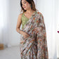 Jyoti Fashion Women's Multicolor Chinon Digital Printed Designer Saree with Blouse - Swadesiicart