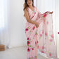 Jyoti Fashion Women's Baby Pink Chinon Digital Printed Designer Saree with Blouse - Swadesiicart