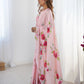 Jyoti Fashion Women's Baby Pink Chinon Digital Printed Designer Saree with Blouse - Swadesiicart