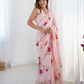 Jyoti Fashion Women's Baby Pink Chinon Digital Printed Designer Saree with Blouse - Swadesiicart