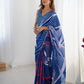 Jyoti Fashion Women's Blue Chinon Digital Printed Designer Saree with Blouse - Swadesiicart