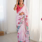 Jyoti Fashion Women's Pink Chinon Digital Printed Designer Saree with Blouse - Swadesiicart