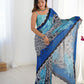 Jyoti Fashion Women's Multicolor Chinon Digital Printed Designer Saree with Blouse - Swadesiicart