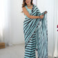 Jyoti Fashion Women's Sea Green Chinon Digital Printed Designer Saree with Blouse - Swadesiicart