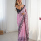 Jyoti Fashion Women's Pink Chinon Digital Printed Designer Saree with Blouse - Swadesiicart