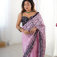Jyoti Fashion Women's Pink Chinon Digital Printed Designer Saree with Blouse - Swadesiicart