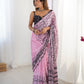 Jyoti Fashion Women's Pink Chinon Digital Printed Designer Saree with Blouse - Swadesiicart