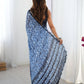 Jyoti Fashion Women's Blue Chinon Digital Printed Designer Saree with Blouse - Swadesiicart