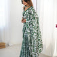 Jyoti Fashion Women's Green Chinon Digital Printed Designer Saree with Blouse - Swadesiicart
