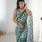 Jyoti Fashion Women's Green Chinon Digital Printed Designer Saree with Blouse - Swadesiicart