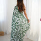 Jyoti Fashion Women's Green Chinon Digital Printed Designer Saree with Blouse - Swadesiicart