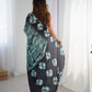 Jyoti Fashion Women's Sea Green Chinon Digital Printed Designer Saree with Blouse - Swadesiicart
