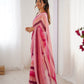 Jyoti Fashion Women's Pink Chinon Leriya Zari Printed Designer Saree with Blouse - Swadesiicart