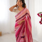 Jyoti Fashion Women's Pink Chinon Leriya Zari Printed Designer Saree with Blouse - Swadesiicart