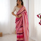 Jyoti Fashion Women's Pink Chinon Leriya Zari Printed Designer Saree with Blouse - Swadesiicart