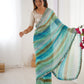Jyoti Fashion Women's Sky Blue Chinon Leriya Zari Printed Designer Saree with Blouse - Swadesiicart