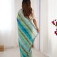 Jyoti Fashion Women's Sky Blue Chinon Leriya Zari Printed Designer Saree with Blouse - Swadesiicart