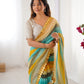 Jyoti Fashion Women's Yellow Chinon Leriya Zari Printed Designer Saree with Blouse - Swadesiicart