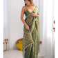 Jyoti Fashion Women's Mehendi Box Chiffon Moti Lace Border Designer Saree with Blouse - Swadesiicart