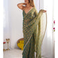 Jyoti Fashion Women's Mehendi Box Chiffon Moti Lace Border Designer Saree with Blouse - Swadesiicart