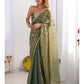 Jyoti Fashion Women's Mehendi Box Chiffon Moti Lace Border Designer Saree with Blouse - Swadesiicart