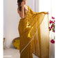 Jyoti Fashion Women's Mustard Box Chiffon Moti Lace Border Designer Saree with Blouse - Swadesiicart