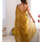 Jyoti Fashion Women's Mustard Box Chiffon Moti Lace Border Designer Saree with Blouse - Swadesiicart